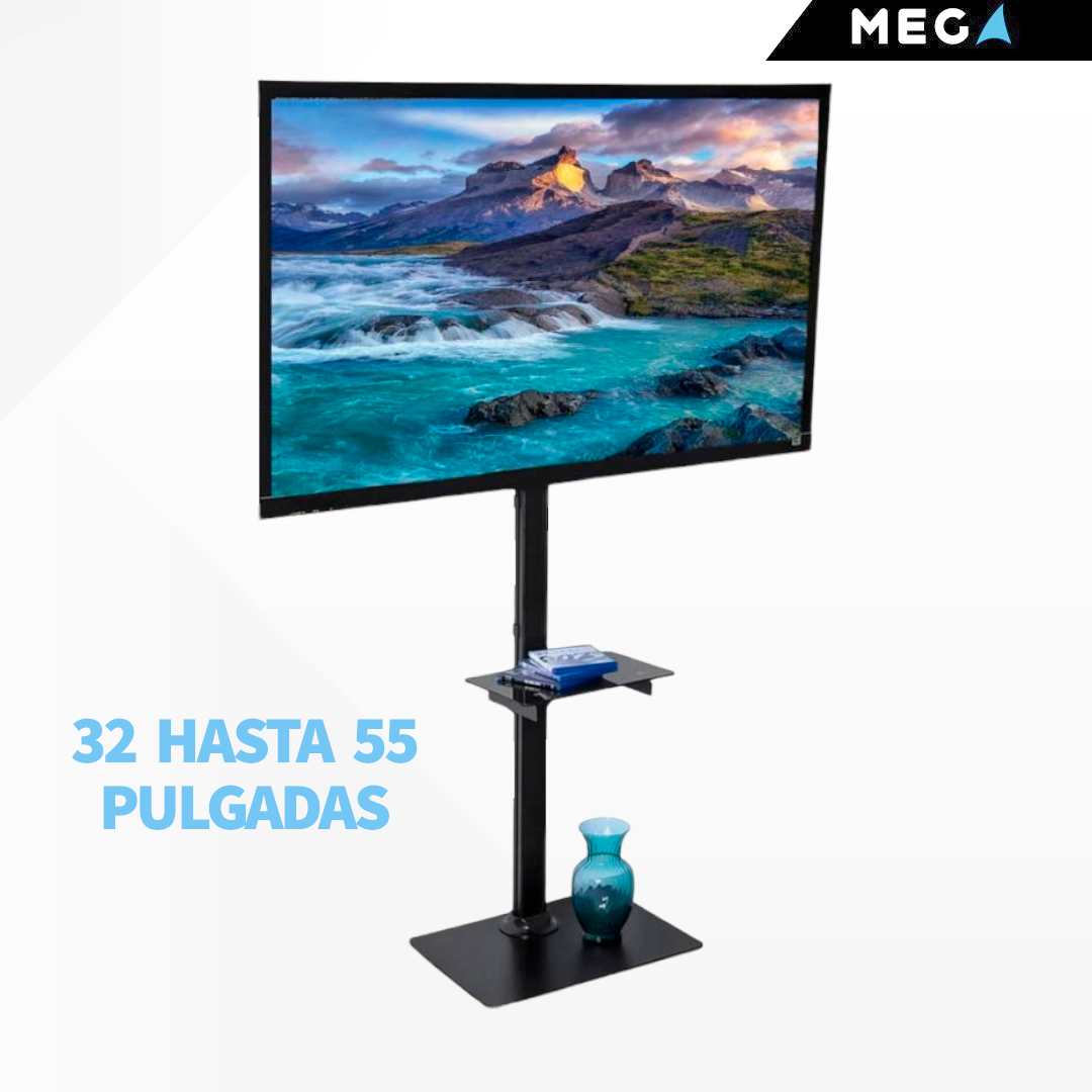 PEDESTAL PARA TV DE 32″ – 55″ CURVO / LED / LCD CON BANDEJA PARA LAPTOP