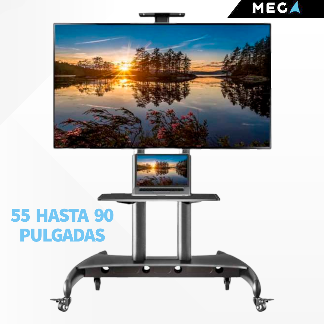 PEDESTAL PARA TV DE 55″ – 90″ LED / LCD / PLASMA CON BANDEJA PARA PORTÁTIL