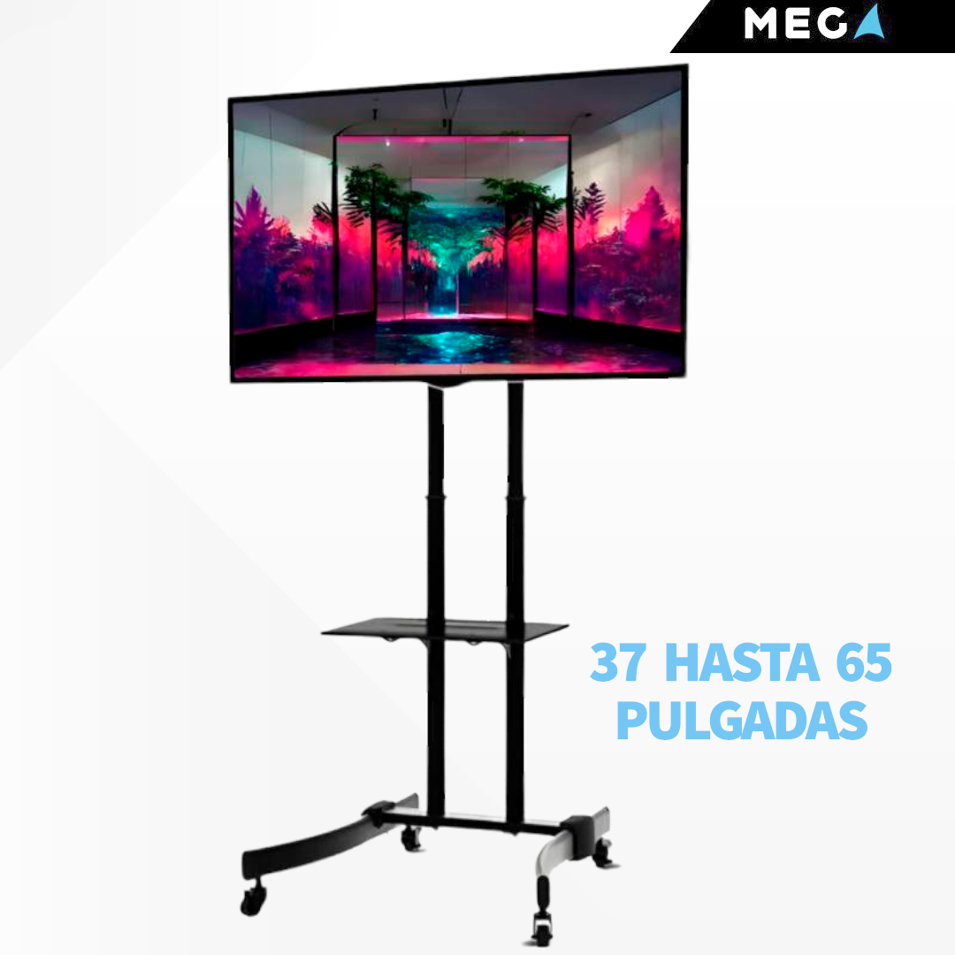 PEDESTAL PARA TV DE 37″ – 65″ CON BANDEJA PARA PORTÁTIL