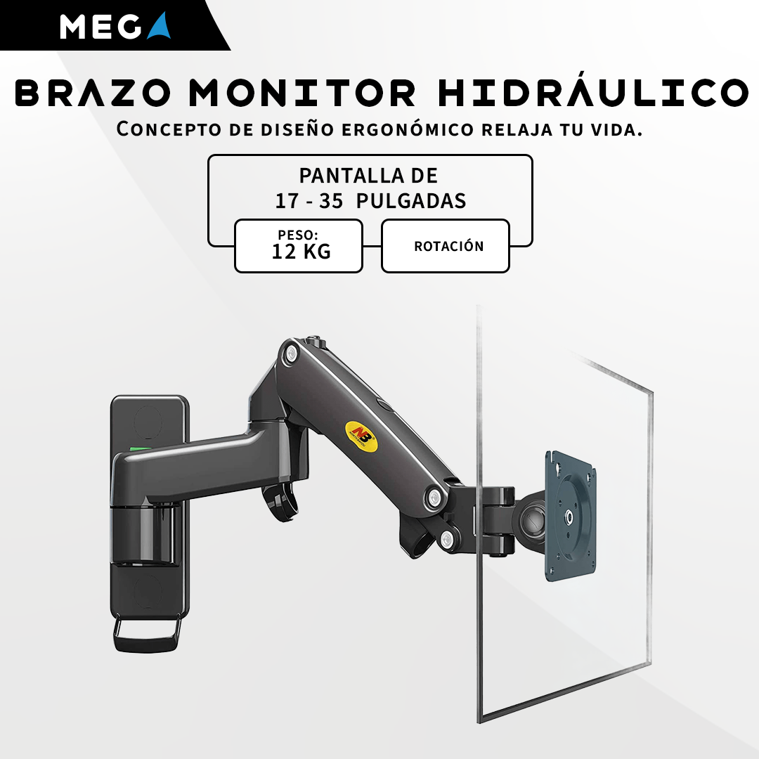 BRAZO PARA DOS MONITORES DE 17″ – 35″ HIDRÁULICO