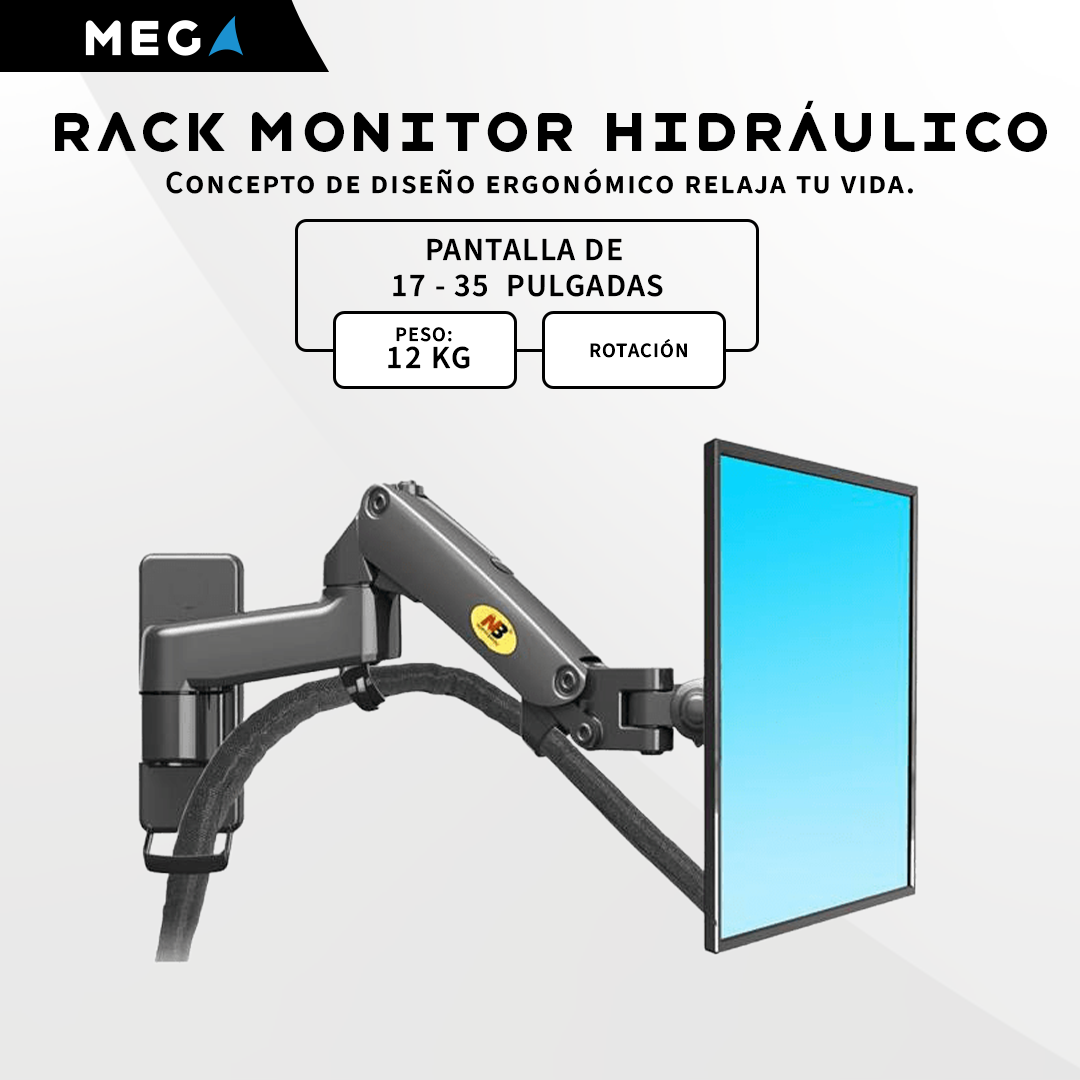 RACK HIDRÁULICO PARA MONITOR DE 17″ – 35″