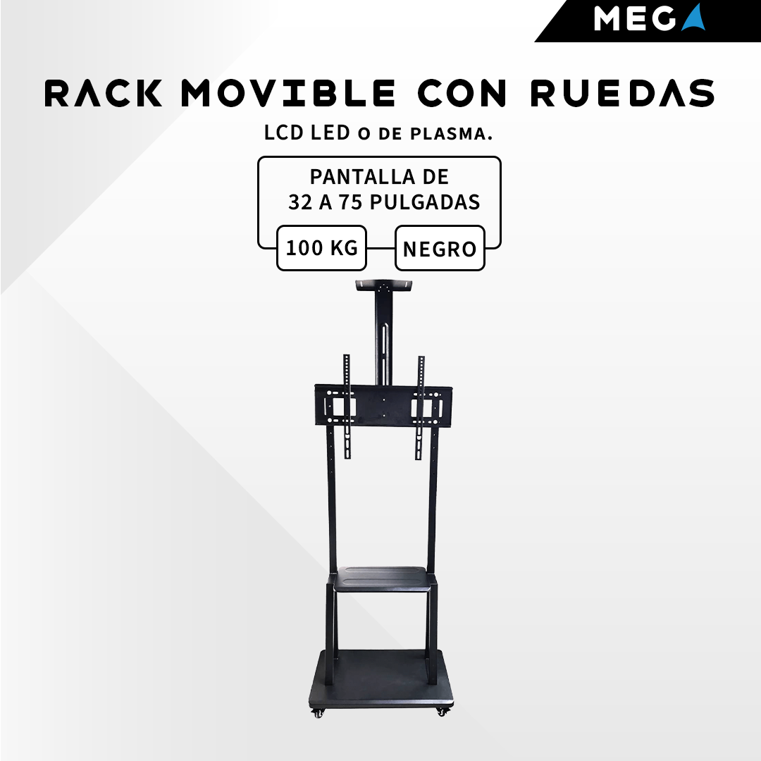 RACK  DE RUEDAS PARA TV DE 32″ – 75″ LCD / LED / PLASMA