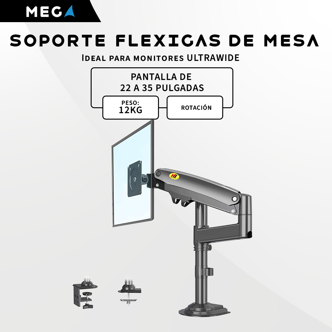 SOPORTE DE MESAA FLEXIGAS PARA MONITOR DE 22″ – 35″